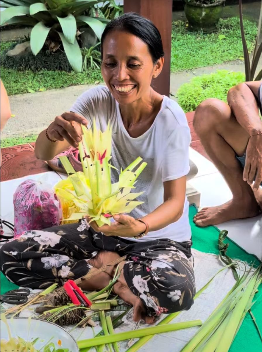 le bali de ganyar immersion famille francophone ubud atelier offrande activité bali