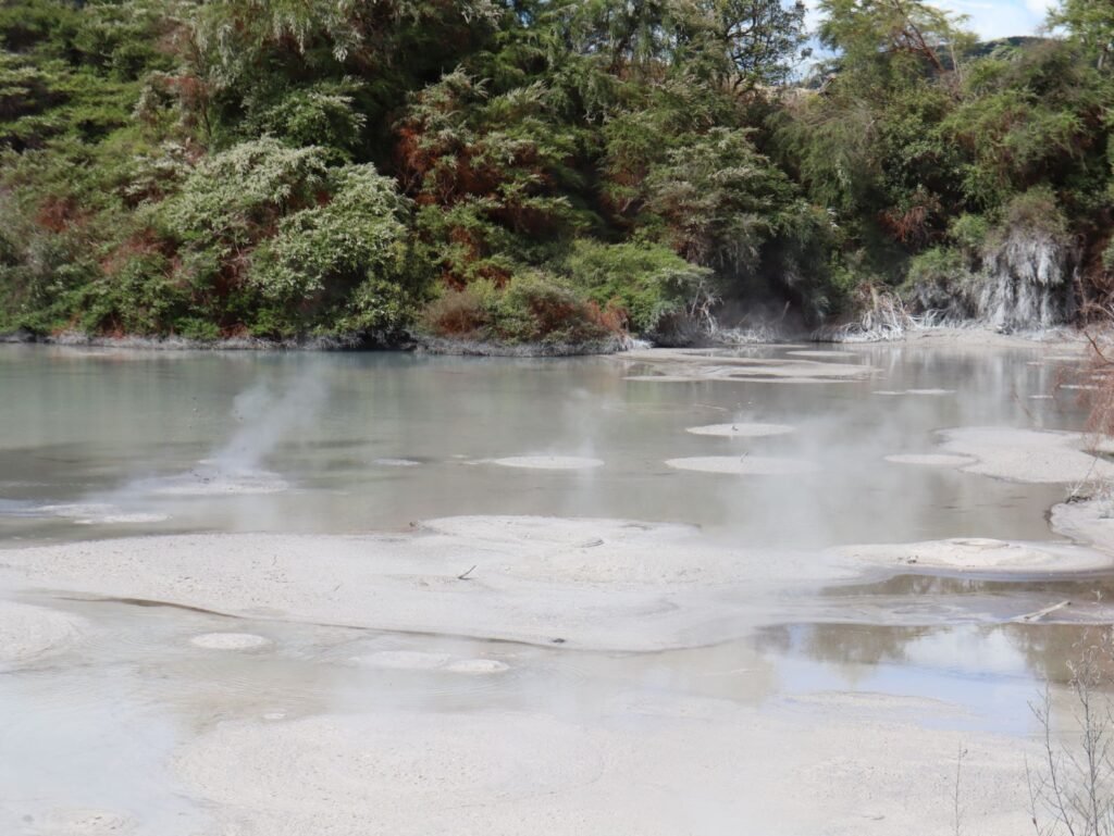 Mares de boue bouillonnantes des Mud Pools près de Wai-O-Tapu